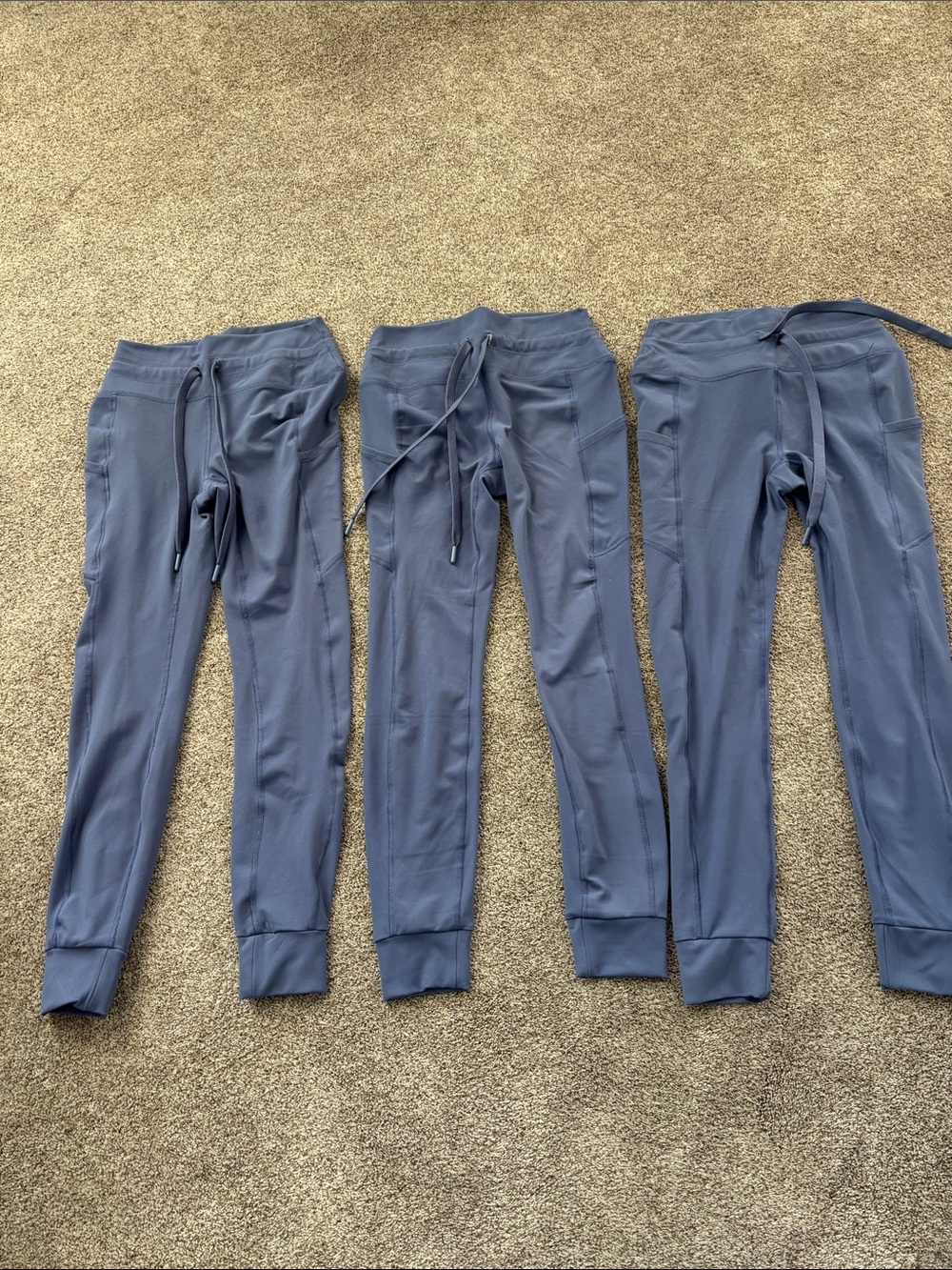 RBX Women's Slate Blue Drawstring Leggings (Set of 3)